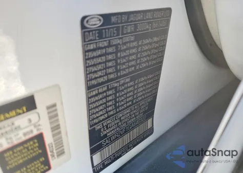 2016 Land Rover Range Rover Sport Hse from USA, damaged, VIN SALWR2VF1GA640322